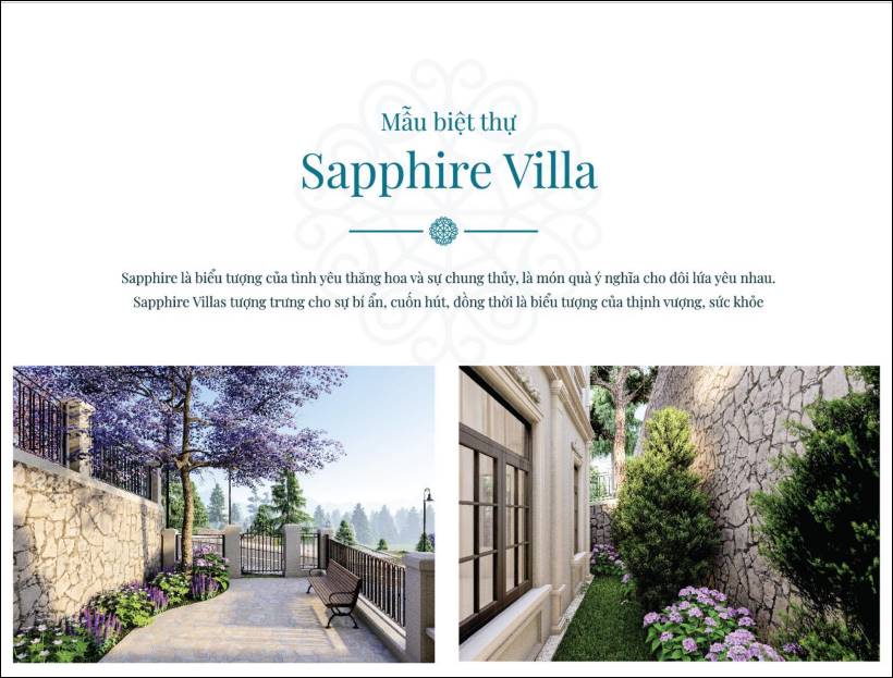 Mẫu phối cảnh biệt thự Sapphire Hortensia Villas Đà Lạt