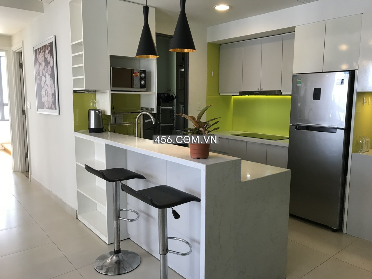 Hinh-2 Bedrooms Masteri Thao Dien Apartment For rent HighFloor Open Kitchen