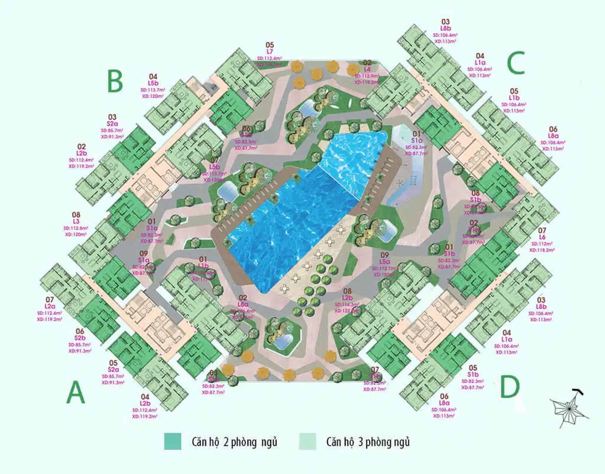 Sơ đồ mặt bằng tổng thể căn hộ Sadora Thủ Thiêm Quận 2